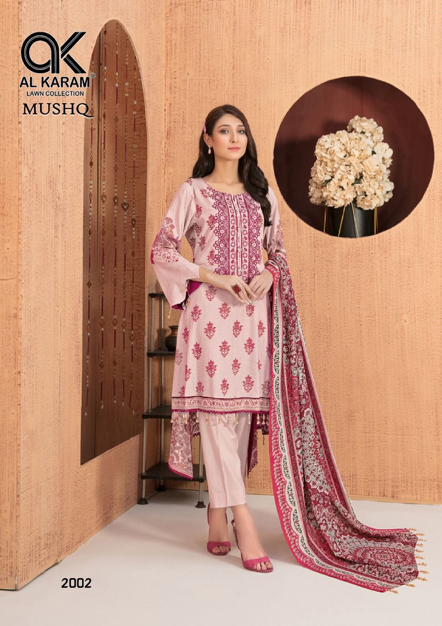 Al Karam Mushq Vol 2 Wholesale Karachi Cotton Dress Material Catalog
